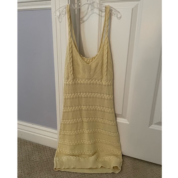 LIGHT YELLOW CROCHET MINI DRESS💛 - Picture 1 of 4